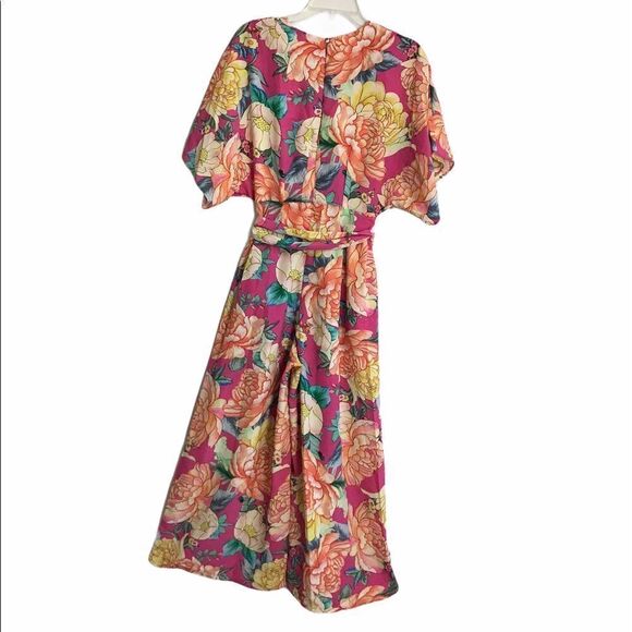 Anthropologie Farm Rio Eulalie Wide-Leg Jumpsuit Floral Pastel Size Small New - Picture 4 of 16